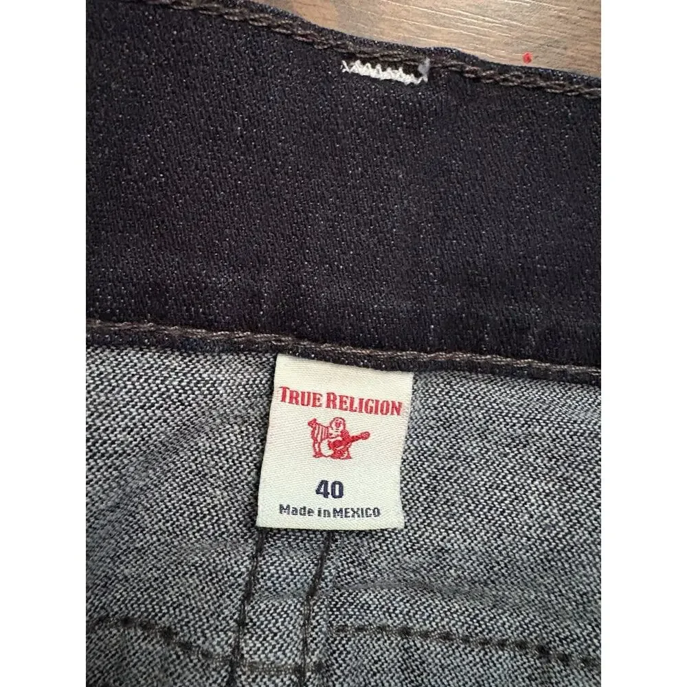 Rare Find True Religion Jeans Ricky Relaxed Straight No Flap Blue Denim 40x33Men